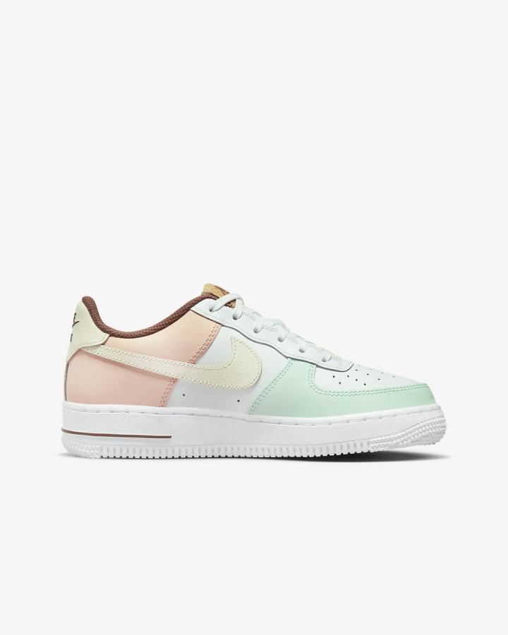 Zapatillas Nike Air Force 1 LV8 Kids Niña Blancas Verde Menta Naranjas | ZJIWN-3195
