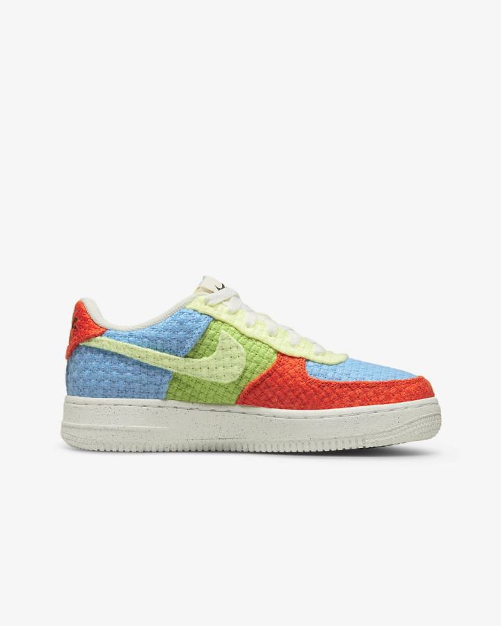 Zapatillas Nike Air Force 1 LV8 Next Nature Kids Niña Azules Verde Naranjas | BDISX-7894