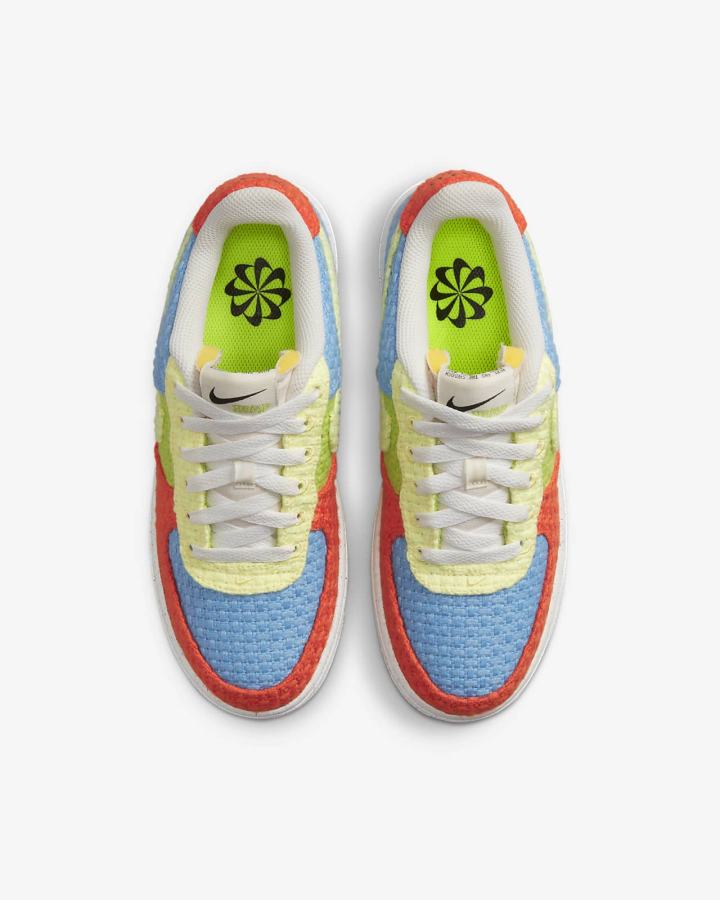 Zapatillas Nike Air Force 1 LV8 Next Nature Kids Niña Azules Verde Naranjas | BDISX-7894