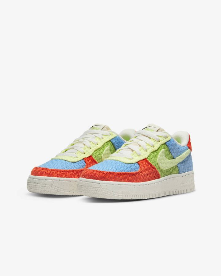 Zapatillas Nike Air Force 1 LV8 Next Nature Kids Niña Azules Verde Naranjas | BDISX-7894