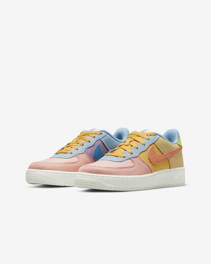 Zapatillas Nike Air Force 1 LV8 Next Nature Kids Niña Doradas Marrones Amarillo Oscuro | TKCIR-8430