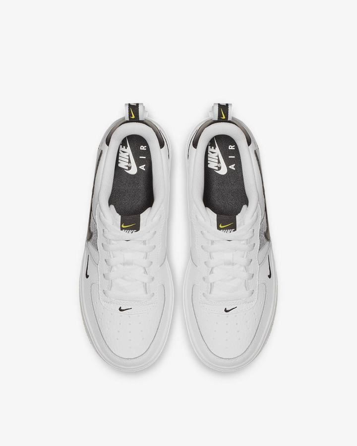 Zapatillas Nike Air Force 1 LV8 Utility Kids Niño Blancas Negras Amarillo Blancas | ZXIMS-1879