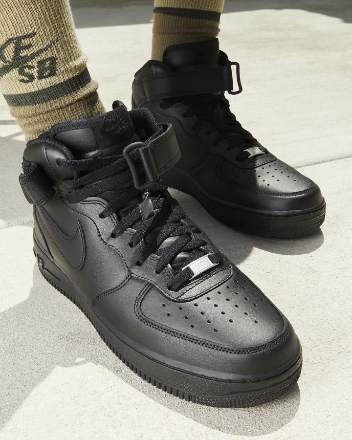 Zapatillas Nike Air Force 1 Mid '07 Hombre Negras | HLMVX-1764