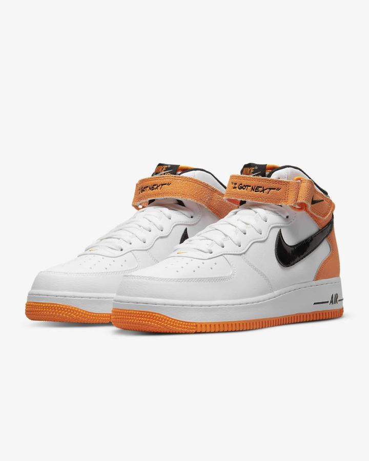 Zapatillas Nike Air Force 1 Mid '07 Hombre Blancas Naranjas Gris Negras | PLKHT-1206