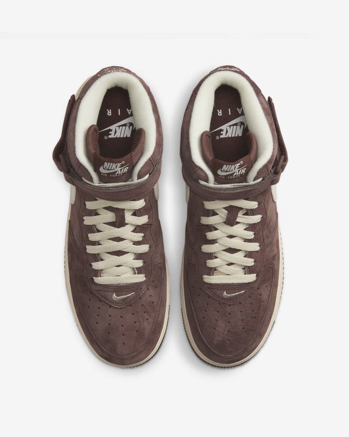 Zapatillas Nike Air Force 1 Mid '07 QS Hombre Chocolate Creme | NKLEC-8350