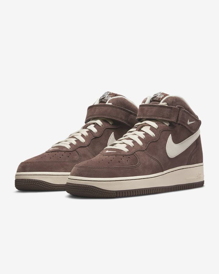 Zapatillas Nike Air Force 1 Mid '07 QS Hombre Chocolate Creme | NKLEC-8350