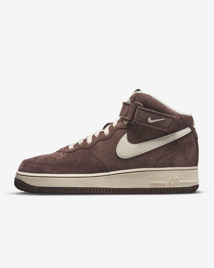 Zapatillas Nike Air Force 1 Mid '07 QS Hombre Chocolate Creme | NKLEC-8350