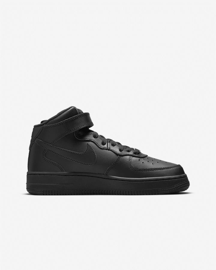 Zapatillas Nike Air Force 1 Mid LE Kids Niña Negras | ZKCVG-6521