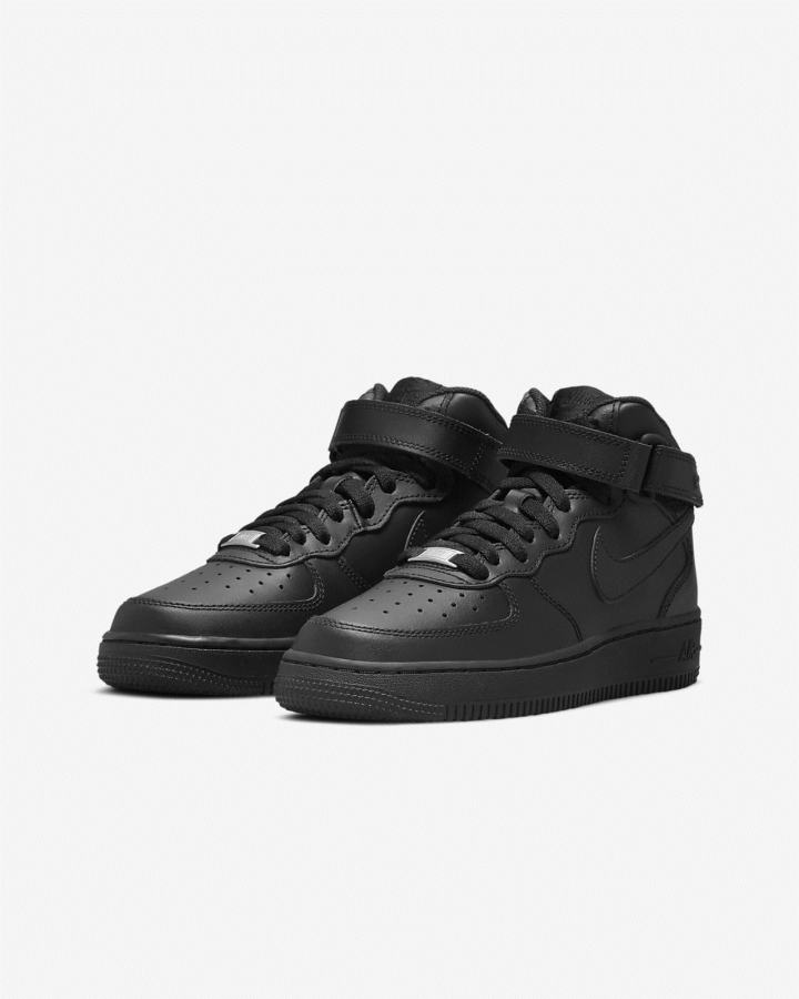 Zapatillas Nike Air Force 1 Mid LE Kids Niña Negras | ZKCVG-6521
