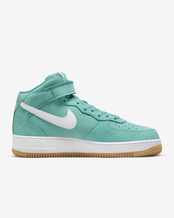 Zapatillas Nike Air Force 1 Mid Premium Hombre Turquesa Marrones Metal Plateadas Blancas | NMEWH-1027
