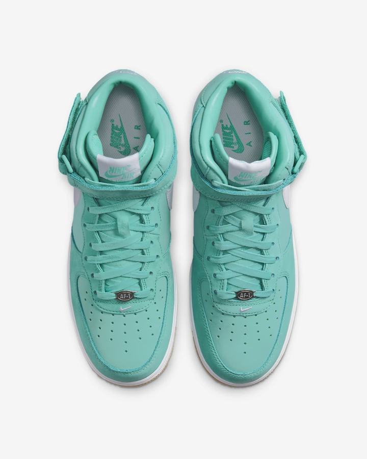 Zapatillas Nike Air Force 1 Mid Premium Hombre Turquesa Marrones Metal Plateadas Blancas | NMEWH-1027