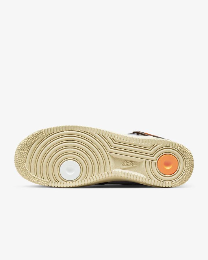 Zapatillas Nike Air Force 1 Mid QS Hombre Blancas Marrones Naranjas | UCMSI-8357