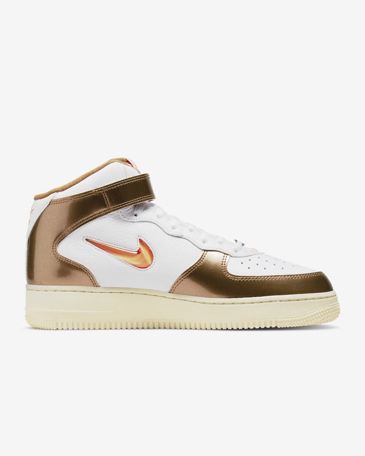 Zapatillas Nike Air Force 1 Mid QS Hombre Blancas Marrones Naranjas | UCMSI-8357