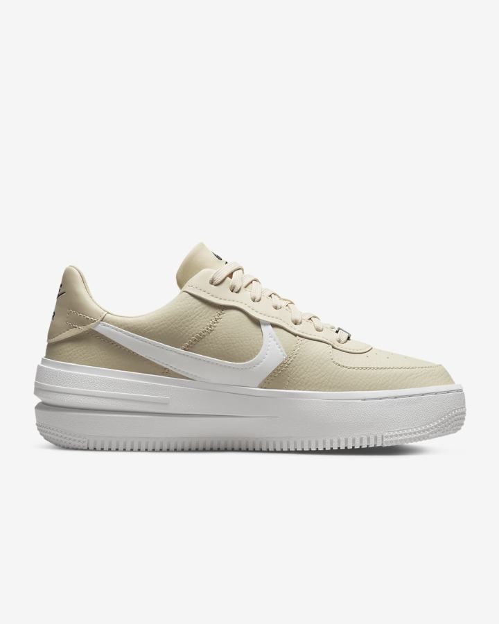 Zapatillas Nike Air Force 1 PLT.AF.ORM Mujer Kaki Blancas Negras | RNUTM-9132