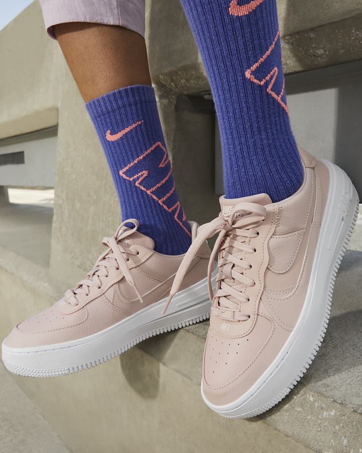 Zapatillas Nike Air Force 1 PLT.AF.ORM Mujer Rosas Blancas Rosas Claro | TOXUZ-0371