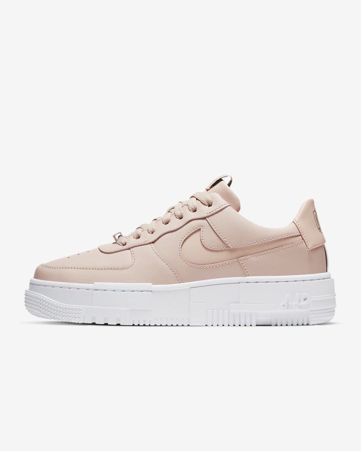 Zapatillas Nike Air Force 1 Pixel Mujer Beige Negras Blancas | OBLEY-5089
