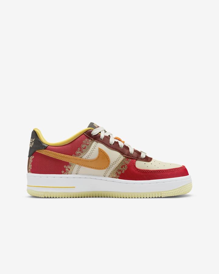 Zapatillas Nike Air Force 1 Premium Kids Niño Rojas Amarillo Oscuro | BMCFK-4605