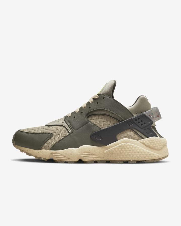 Zapatillas Nike Air Huarache Crater Premium Hombre Kaki Negras | OTCJD-6580