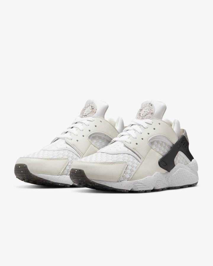 Zapatillas Nike Air Huarache Crater Premium Hombre Beige Claro Negras Blancas | VPALW-2536