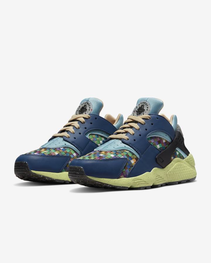 Zapatillas Nike Air Huarache Crater Premium Hombre Azul Marino Azules Blancas Negras Limón Claro | ZLPGY-9513