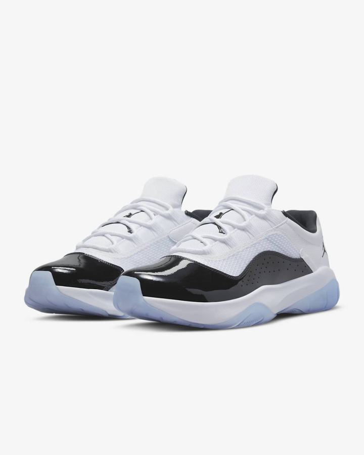 Zapatillas Nike Air Jordan 11 CMFT Low Hombre Blancas Negras | PBKQJ-0425