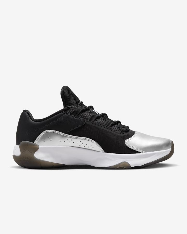 Zapatillas Nike Air Jordan 11 CMFT Low Mujer Negras Blancas Metal Plateadas | AVODZ-2915