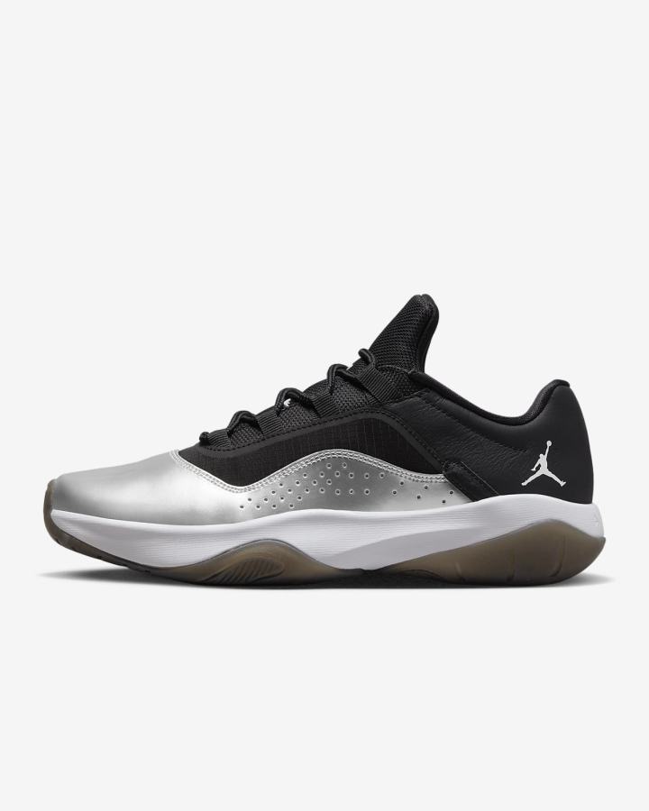 Zapatillas Nike Air Jordan 11 CMFT Low Mujer Negras Blancas Metal Plateadas | AVODZ-2915