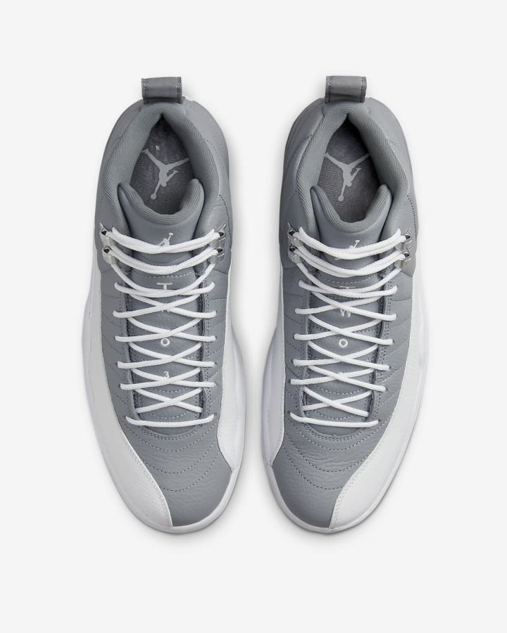 Zapatillas Nike Air Jordan 12 Retro Hombre Gris Blancas | YRLTP-0635
