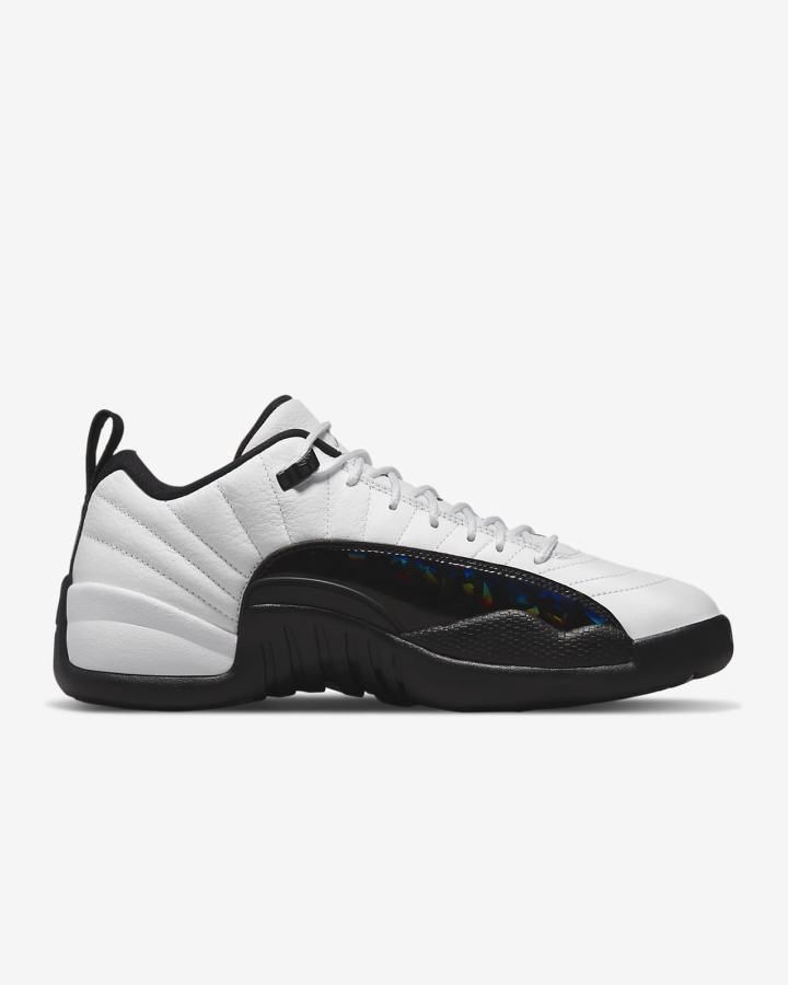 Zapatillas Nike Air Jordan 12 Retro Low Hombre Blancas Metal Plateadas Negras | RCNDJ-8602