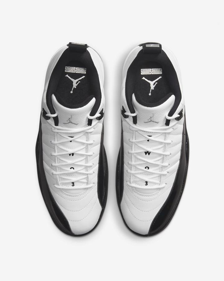 Zapatillas Nike Air Jordan 12 Retro Low Hombre Blancas Metal Plateadas Negras | RCNDJ-8602
