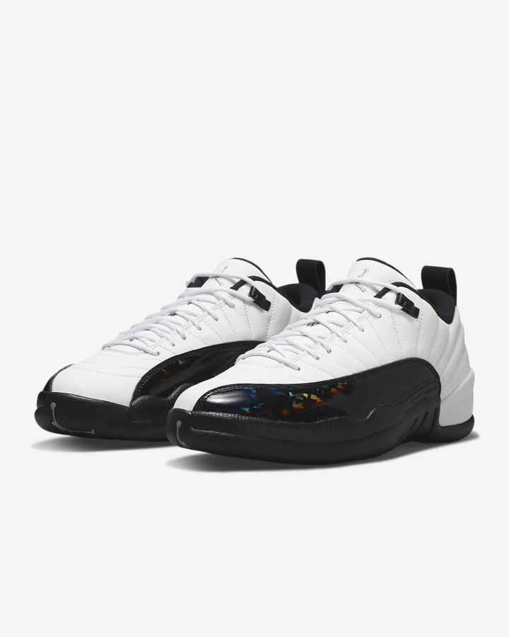 Zapatillas Nike Air Jordan 12 Retro Low Hombre Blancas Metal Plateadas Negras | RCNDJ-8602