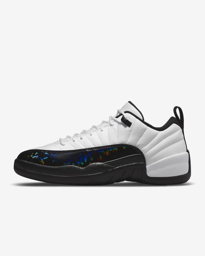 Zapatillas Nike Air Jordan 12 Retro Low Hombre Blancas Metal Plateadas Negras | RCNDJ-8602