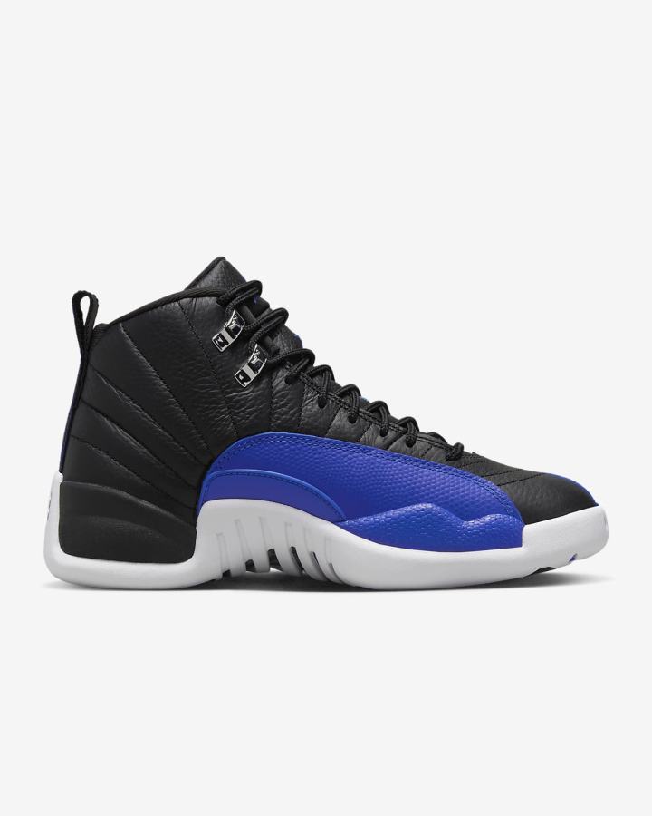Zapatillas Nike Air Jordan 12 Retro Mujer Negras Metal Plateadas Blancas | DXZQC-7936