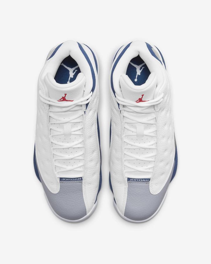 Zapatillas Nike Air Jordan 13 Retro Hombre Blancas Azules Gris Claro Rojas | OABLN-6947