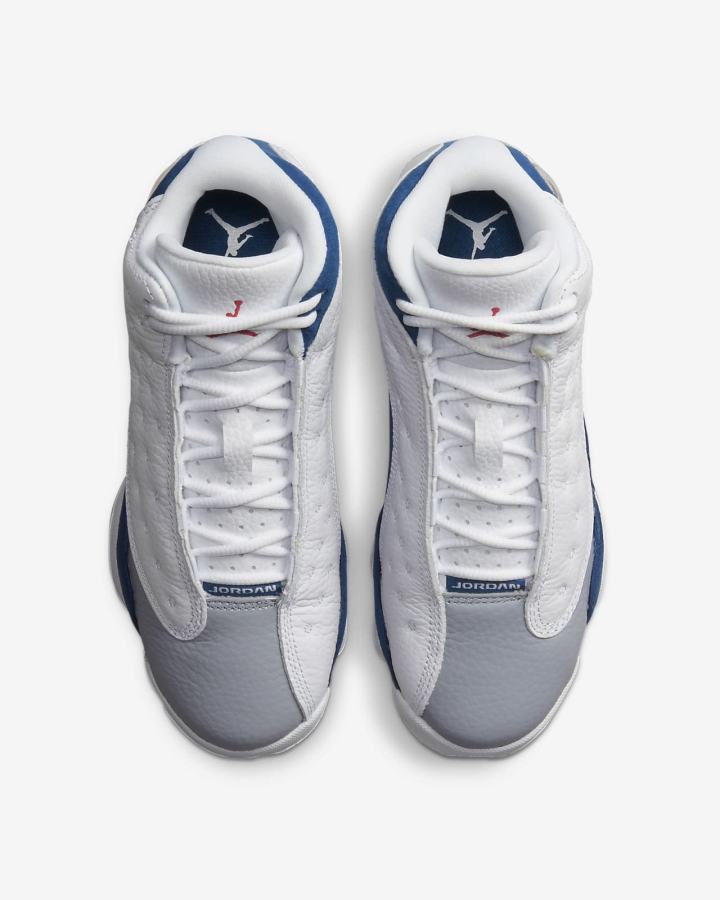 Zapatillas Nike Air Jordan 13 Retro Kids Niña Blancas Azules Gris Claro Rojas | RYVXS-9260