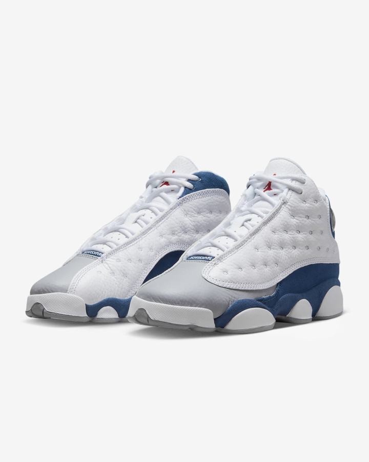 Zapatillas Nike Air Jordan 13 Retro Kids Niña Blancas Azules Gris Claro Rojas | RYVXS-9260