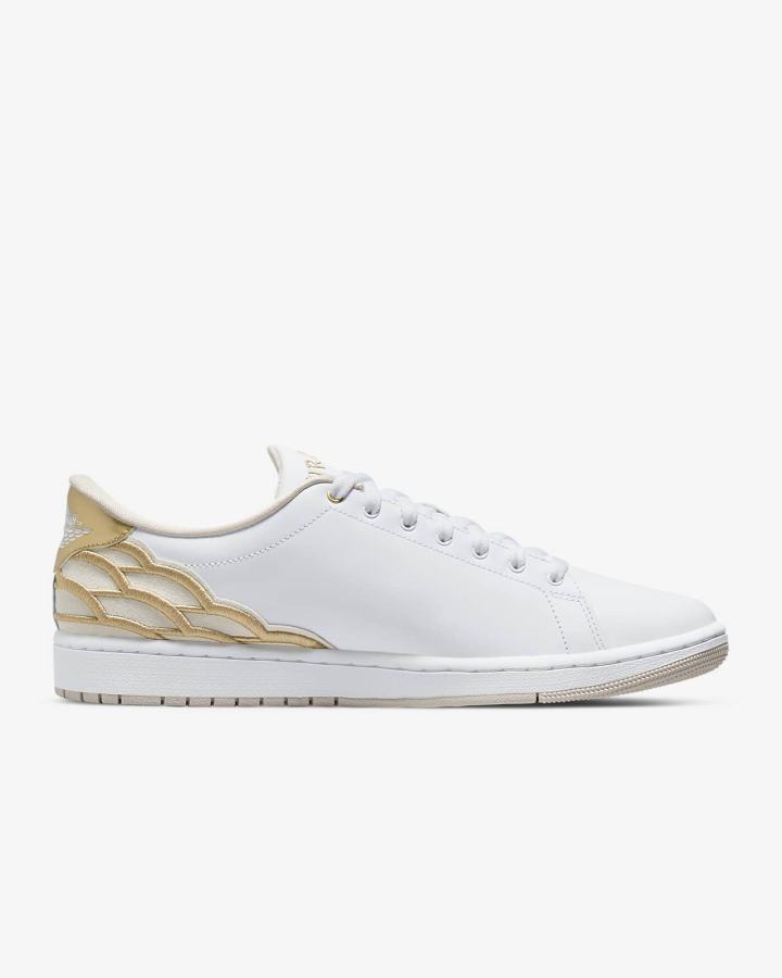 Zapatillas Nike Air Jordan 1 Centre Court Hombre Blancas Metal Doradas Marrones Claro | HKOZN-4597