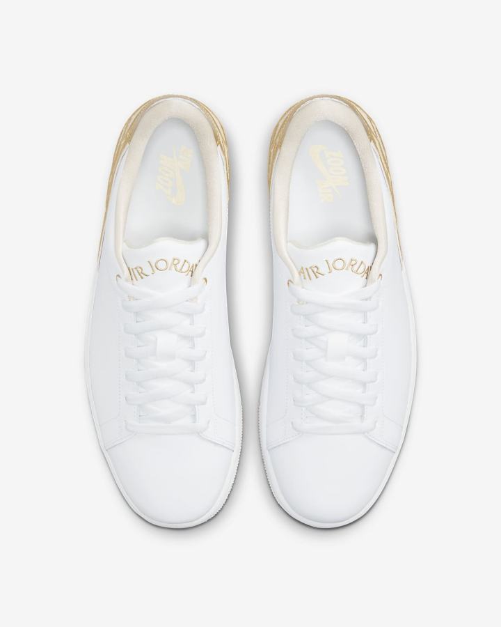 Zapatillas Nike Air Jordan 1 Centre Court Hombre Blancas Metal Doradas Marrones Claro | HKOZN-4597