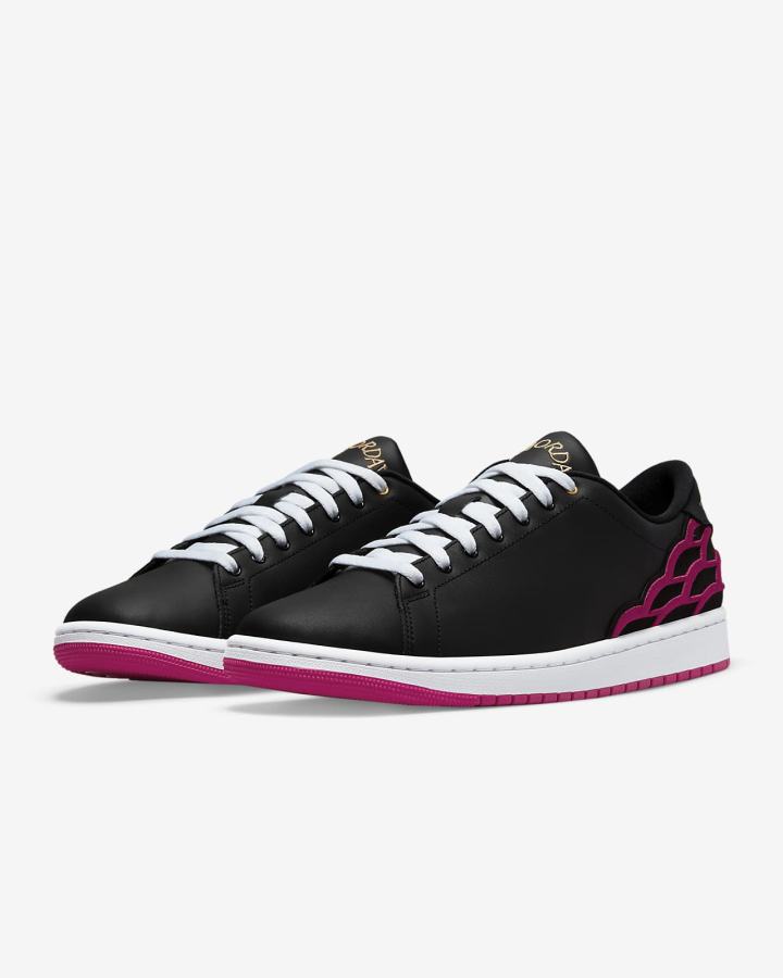 Zapatillas Nike Air Jordan 1 Centre Court Hombre Negras Blancas Metal Doradas | YJZWX-1206