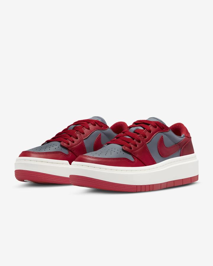 Zapatillas Nike Air Jordan 1 Elevate Low Mujer Gris Oscuro Rojas | OVJEP-3689