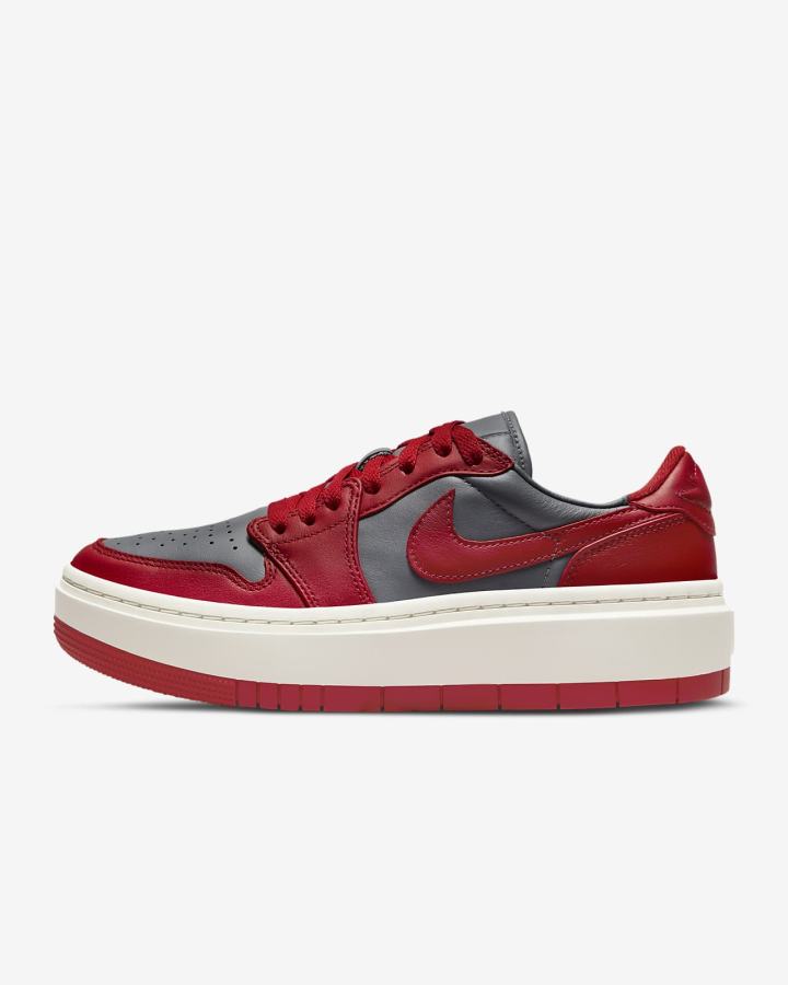 Zapatillas Nike Air Jordan 1 Elevate Low Mujer Gris Oscuro Rojas | OVJEP-3689