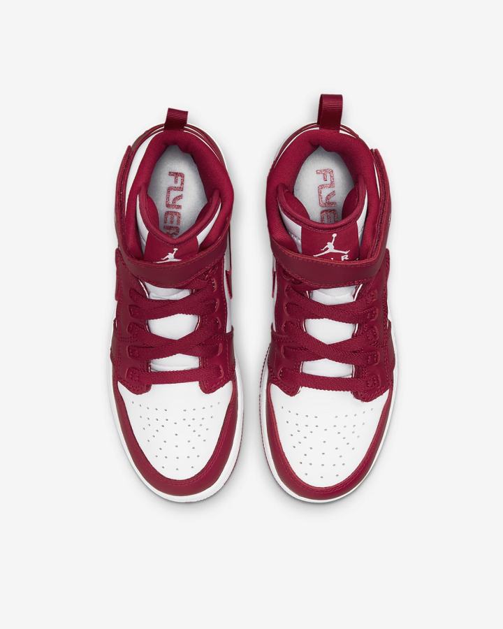Zapatillas Nike Air Jordan 1 Hi FlyEase Kids Niño Rojas Blancas | IJLWB-8217