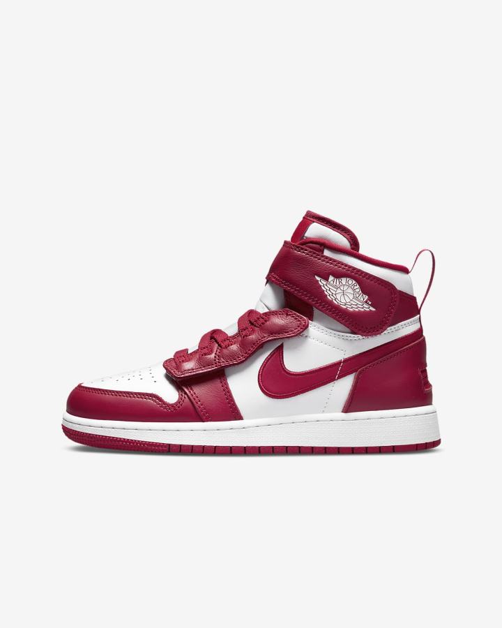 Zapatillas Nike Air Jordan 1 Hi FlyEase Kids Niño Rojas Blancas | IJLWB-8217