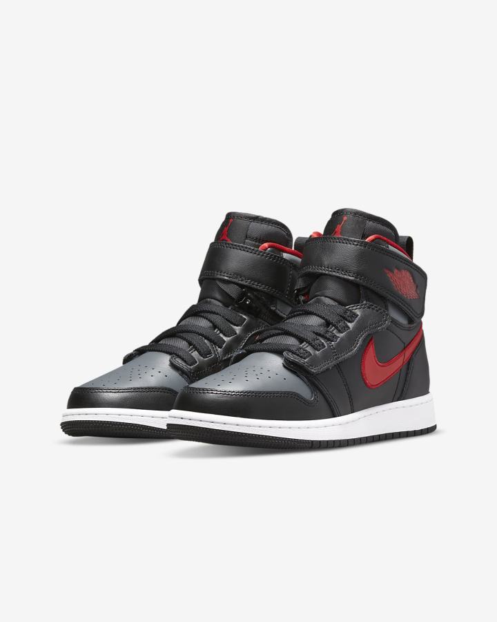 Zapatillas Nike Air Jordan 1 Hi FlyEase Kids Niño Negras Gris Blancas Rojas | OKAHT-1869