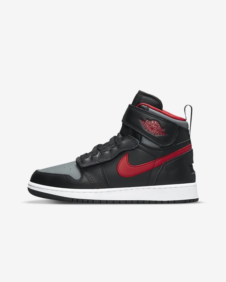 Zapatillas Nike Air Jordan 1 Hi FlyEase Kids Niño Negras Gris Blancas Rojas | OKAHT-1869