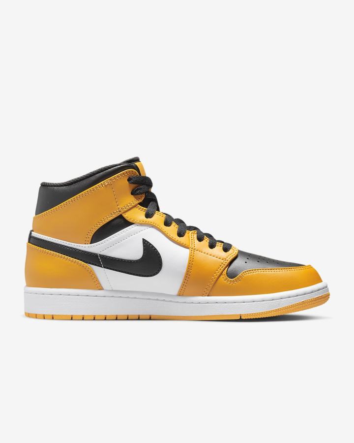 Zapatillas Nike Air Jordan 1 Mid Hombre Blancas Negras | LUCMX-2149