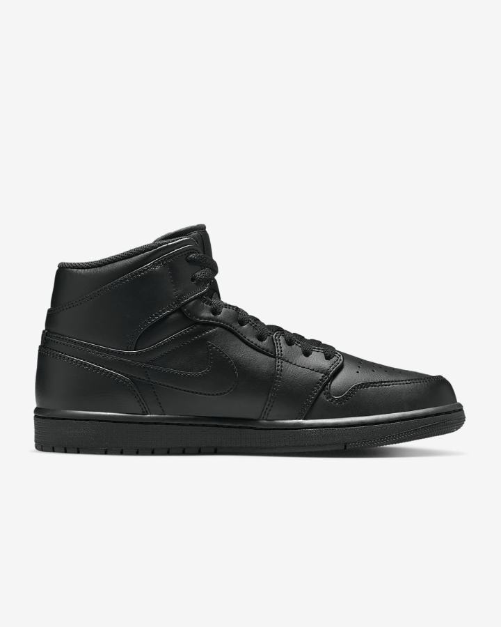 Zapatillas Nike Air Jordan 1 Mid Hombre Negras | NSDHV-7592