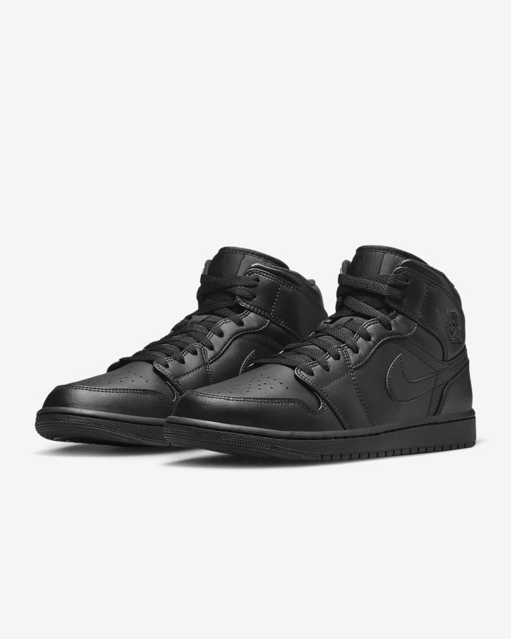 Zapatillas Nike Air Jordan 1 Mid Hombre Negras | NSDHV-7592
