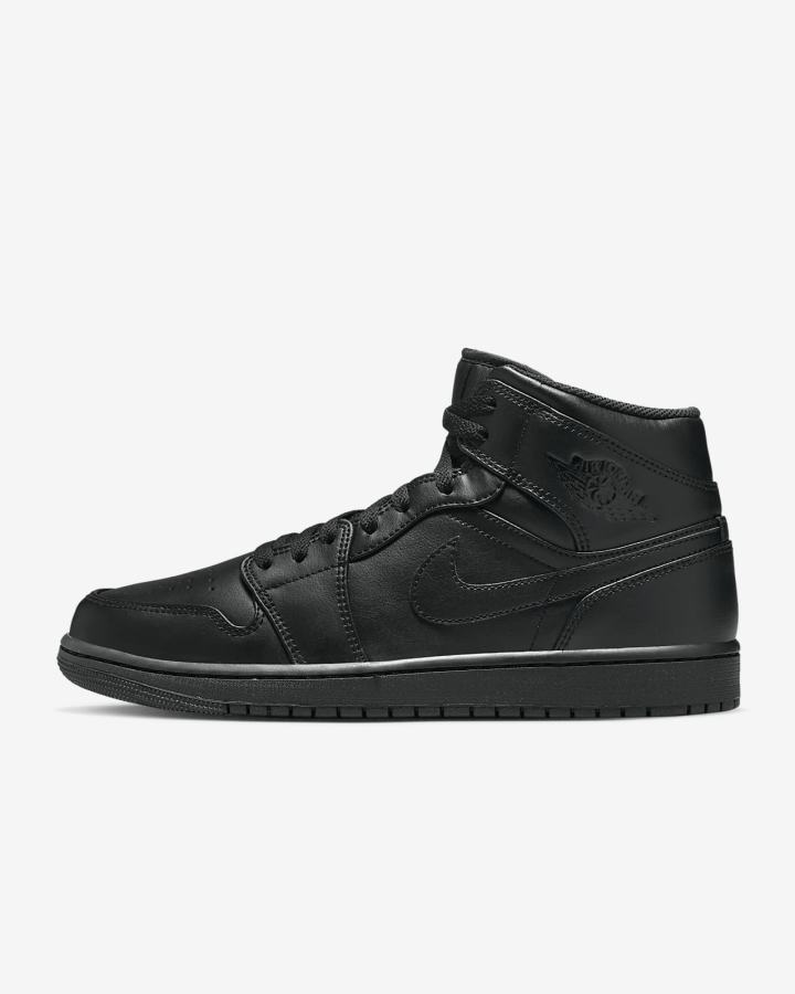 Zapatillas Nike Air Jordan 1 Mid Hombre Negras | NSDHV-7592