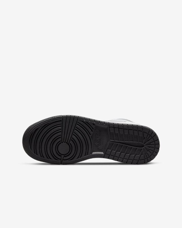 Zapatillas Nike Air Jordan 1 Mid Kids Niño Blancas Negras | TCIEL-5046